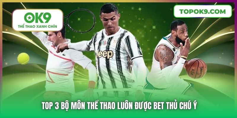 Top 3 bộ môn thể thao luôn được bet thủ chú ý